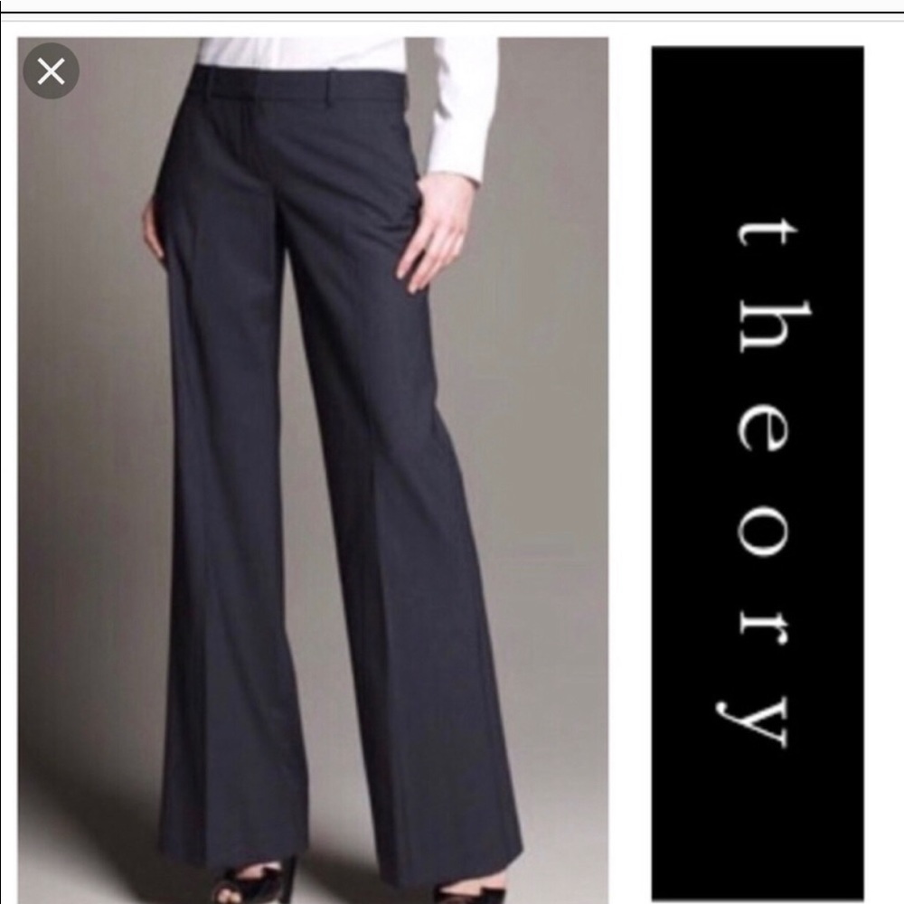 Theory Wide Leg Grey Pants